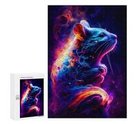 Puzzle for Teenagerss 300 PCS Neon Cosmic Mouse Puzzles for Adults Brain Teaser Game Home Decoration Stress Reduction Gifts 300 PCS