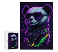 Puzzle for Teenagerss 300 PCS Neon Panda Fashion Illustration Puzzle for Adults Relax Games But Fun And Humorous Unique Birthday And Gifts 300 PCS