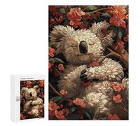 Puzzle for Teenagerss 300 PCS Sleeping Koala in Bloom Puzzles for Adults Fun Games Perfect Decoration Deal As Gifts for The Whole Family 300 PCS