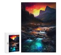 Puzzle for Teenagerss 300 PCS Sunset Mountain Stream Puzzles for Adults Brain Teaser Game Home Decoration Stress Reduction Gifts 300 PCS