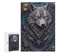 Puzzle for Teenagerss 300 PCS Techno Wolf Steampunk Puzzles for Adults Brain Teaser Game Home Decoration Stress Reduction Gifts 300 PCS
