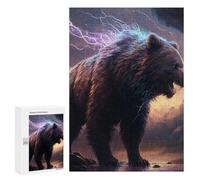 Puzzle for Teenagerss 300 PCS Thundering Beast The Electric Bear Teenagers Puzzles Toy Wall Decor But Fun And Humorous Unique Birthday And Gifts 300 PCS