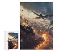 Puzzle for Teenagerss 300 PCS WWII Tank & Plane Battle Puzzles for Adults Brain Teaser Game Home Decoration Stress Reduction Gifts 300 PCS