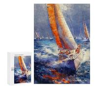 Puzzle for Teenagerss 300 PCS Yacht Boat Racing 4 Puzzles for Adults Brain Teaser Game Home Decoration Stress Reduction Gifts 300 PCS