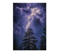 Puzzle for Teenagerss 38x26cm/1000pcs Lightning Strikes Through Trees Adult Jigsaw Brain Teaser Game But Fun And Humorous Help The Brain Exercise 38x26cm/1000pcs