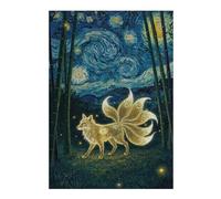 Puzzle for Teenagerss 38x26cm/1000pcs Nine-tailed Fox in Starry Night Puzzles for Adults Family Games For Family Fun Deal As Gifts for The Whole Family 38x26cm/1000pcs