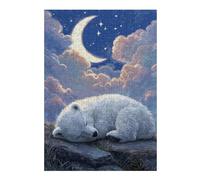 Puzzle for Teenagerss 38x26cm/1000pcs Sleeping Polar Bear Night Sky Adult Jigsaw Brain Teaser Game But Fun And Humorous Help The Brain Exercise 38x26cm/1000pcs