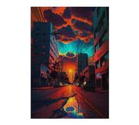Puzzle for Teenagerss 38x26cm/1000pcs Urban Sunset Reflections Jigsaws for Adults Hands-on Game Precision Cutting Unique Birthday And Gifts 38x26cm/1000pcs