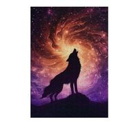 Puzzle for Teenagerss 38x26cm/1000pcs Wolf Howling at Cosmic Vortex Sky Jigsaws for Adults Relaxing Games Perfect Decoration Unique Birthday And Gifts 38x26cm/1000pcs