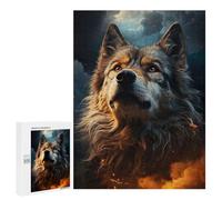 Puzzle for Teenagerss 500 PCS A Wolf in The Starry Sky Puzzles for Adults Brain Teaser Game Home Decoration Stress Reduction Gifts 500 PCS