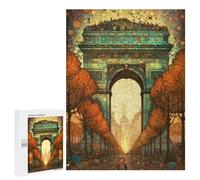 Puzzle for Teenagerss 500 PCS Arc De Triomphe Abstract 2 Puzzles for Adults Brain Teaser Game Home Decoration Stress Reduction Gifts 500 PCS