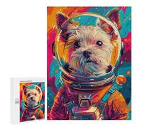 Puzzle for Teenagerss 500 PCS Astronaut Terrier Space Puzzles for Adults Fun Games Perfect Decoration Deal As Gifts for The Whole Family 500 PCS