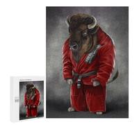 Puzzle for Teenagerss 500 PCS Bison Bull Martial Artist Puzzles for Adults Brain Teaser Game Home Decoration Stress Reduction Gifts 500 PCS
