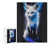 Puzzle for Teenagerss 500 PCS Blue Fox Fantasy Art Puzzles for Adults Brain Teaser Game Home Decoration Stress Reduction Gifts 500 PCS