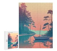 Puzzle for Teenagerss 500 PCS Boat on The River Puzzles for Adults Brain Teaser Game Home Decoration Stress Reduction Gifts 500 PCS