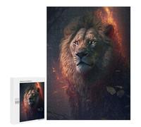 Puzzle for Teenagerss 500 PCS Burning Fantasy Lion Puzzles for Adults Brain Teaser Game Home Decoration Stress Reduction Gifts 500 PCS