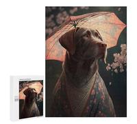 Puzzle for Teenagerss 500 PCS Chocolate Labrador Kimono Adult Puzzles Brain Teaser Game Stress Reliever Unique Birthday And Gifts 500 PCS