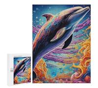 Puzzle for Teenagerss 500 PCS Colorful Dolphin Underwater Scene-1 Puzzles for Adults Family Games For Family Fun Deal As Gifts for The Whole Family 500 PCS
