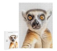 Puzzle for Teenagerss 500 PCS Curious Ring-tailed Lemur Selfie Puzzles for Adults Brain Teaser Game Home Decoration Stress Reduction Gifts 500 PCS