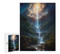 Puzzle for Teenagerss 500 PCS Divine Light Waterfall Adult Puzzles Toy Wall Decor Staycation Kill Time for Birthday, Chrismas 500 PCS