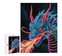 Puzzle for Teenagerss 500 PCS Dragon Neon Puzzles for Adults Brain Teaser Game Home Decoration Stress Reduction Gifts 500 PCS