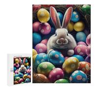 Puzzle for Teenagerss 500 PCS Easter Bunny with Eggs-4 Puzzle for Adults Relax Games But Fun And Humorous Unique Birthday And Gifts 500 PCS