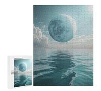 Puzzle for Teenagerss 500 PCS Giant Moon Over Ocean Puzzles for Adults Fun Games Perfect Decoration Deal As Gifts for The Whole Family 500 PCS
