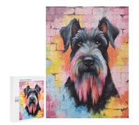 Puzzle for Teenagerss 500 PCS Giant Schnauzer Graffiti Puzzles for Adults Brain Teaser Game Home Decoration Stress Reduction Gifts 500 PCS
