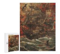 Puzzle for Teenagerss 500 PCS Lone Ship Sails The Ocean Puzzles for Adults Fun Games Perfect Decoration Deal As Gifts for The Whole Family 500 PCS