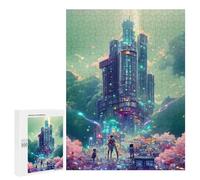Puzzle for Teenagerss 500 PCS Neon Skyscraper Dreamscape -1 Puzzle for Adults Relax Games But Fun And Humorous Unique Birthday And Gifts 500 PCS