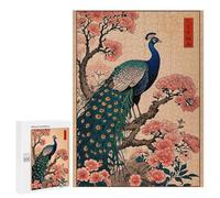 Puzzle for Teenagerss 500 PCS Peacock Bird Cherry Blossom Puzzles for Adults Brain Teaser Game Home Decoration Stress Reduction Gifts 500 PCS