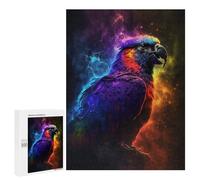 Puzzle for Teenagerss 500 PCS Rainbow Parrot in Cosmic Storm Puzzles for Adults Brain Teaser Game Home Decoration Stress Reduction Gifts 500 PCS