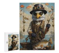 Puzzle for Teenagerss 500 PCS Steampunk Bass Bald Eagle Puzzles for Adults Brain Teaser Game Home Decoration Stress Reduction Gifts 500 PCS
