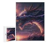 Puzzle for Teenagerss 500 PCS Thundering Dragon Sky Artwork -1 Adult Puzzles Toy Wall Decor Staycation Kill Time for Birthday, Chrismas 500 PCS