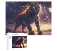 Puzzle for Teenagerss 500 PCS Thundering Leopard Storm Teenagers Puzzles Toy Wall Decor But Fun And Humorous Unique Birthday And Gifts 500 PCS