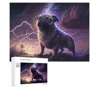 Puzzle for Teenagerss 500 PCS Thunderous Pug Nature's Masterpiece Adult Puzzles Toy Wall Decor Staycation Kill Time for Birthday, Chrismas 500 PCS
