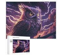 Puzzle for Teenagerss 500 PCS Thunderstorm Owl Artwork Adult Puzzles Toy Wall Decor Staycation Kill Time for Birthday, Chrismas 500 PCS