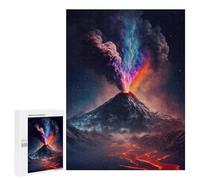 Puzzle for Teenagerss 500 PCS Volcanic Eruption in Space -1 Puzzles for Adults Brain Teaser Game Home Decoration Stress Reduction Gifts 500 PCS