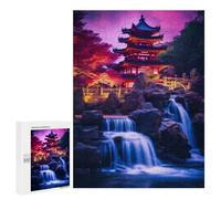 Puzzle for Teenagerss 500 PCS Waterfall Temple Fantasy Puzzles for Adults Brain Teaser Game Home Decoration Stress Reduction Gifts 500 PCS