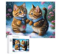 Puzzle for Teenagerss 500 PCS Winter Kitten Adventure Puzzles for Adults Family Games For Family Fun Deal As Gifts for The Whole Family 500 PCS