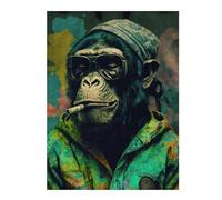 Puzzle for Teenagerss 52x38cm/1000pcs Chill Monkey Vibe -2 Jigsaws for Adults Hands-on Game Precision Cutting Unique Birthday And Gifts 52x38cm/1000pcs