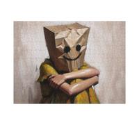 Puzzle for Teenagerss 52x38cm/1000pcs Its Cold Summer Life A Sad Samiling Paper Bag Head Portrait Adult Jigsaw Brain Teaser Game But Fun And Humorous Help The Brain Exercise 52x38cm/1000pcs
