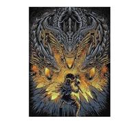 Puzzle for Teenagerss 52x38cm/1000pcs Viking Versus Three-Headed Dragon Illustration Jigsaws for Adults Relaxing Games Perfect Decoration Unique Birthday And Gifts 52x38cm/1000pcs