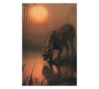 Puzzle for Teenagerss 75x50cm/1000pcs Cheetah Oasis Jigsaws for Adults Hands-on Game Precision Cutting Unique Birthday And Gifts 75x50cm/1000pcs