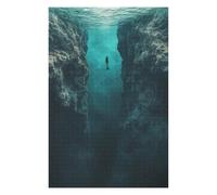 Puzzle for Teenagerss 75x50cm/1000pcs Thalassophobia Underwater Diver Between Cliffs Jigsaws for Adults Relaxing Games Perfect Decoration Unique Birthday And Gifts 75x50cm/1000pcs