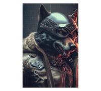Puzzle for Teenagerss 75x50cm/1000pcs Wolf Biker Leather Jacket Jigsaws for Adults Hands-on Game Precision Cutting Unique Birthday And Gifts 75x50cm/1000pcs