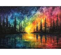 puzzle Forest Small Jigsaws Pieces for Adults 38x26cm,300pcs Wooden Difficult 300 Piece Jigsaw Puzzles Starry Sky Decompressing IQ Game Game Challenge Toy for Adults and Kids Age 14 Years Up P-953