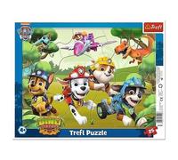 Trefl - PAW Patrol, Performance Dog Tricks - Frame Puzzle for Toddlers, 25 Large Elements, Frame and Rigid Pad for Children from 4 years