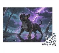 Puzzle French Bulldog 1000 Piece Challenge Toy for Adults,Thunderstorm Forest Impossible Jigsaw Puzzles 1000 Piece Educational Games Home Decoration 1000pcs (75x50cm)
