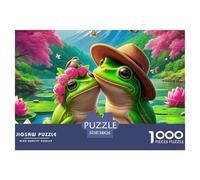 Puzzle Frog 1000 Pieces Puzzles for Adults Educational Games Frog in The Pond Decoration Puzzle Ladies' Gifts for Both Adults And Children 38x26cm/1000pcs
